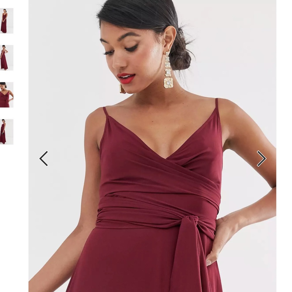 ASOS DESIGN cami wrap maxi dress with tie waist - Picture 3 of 7